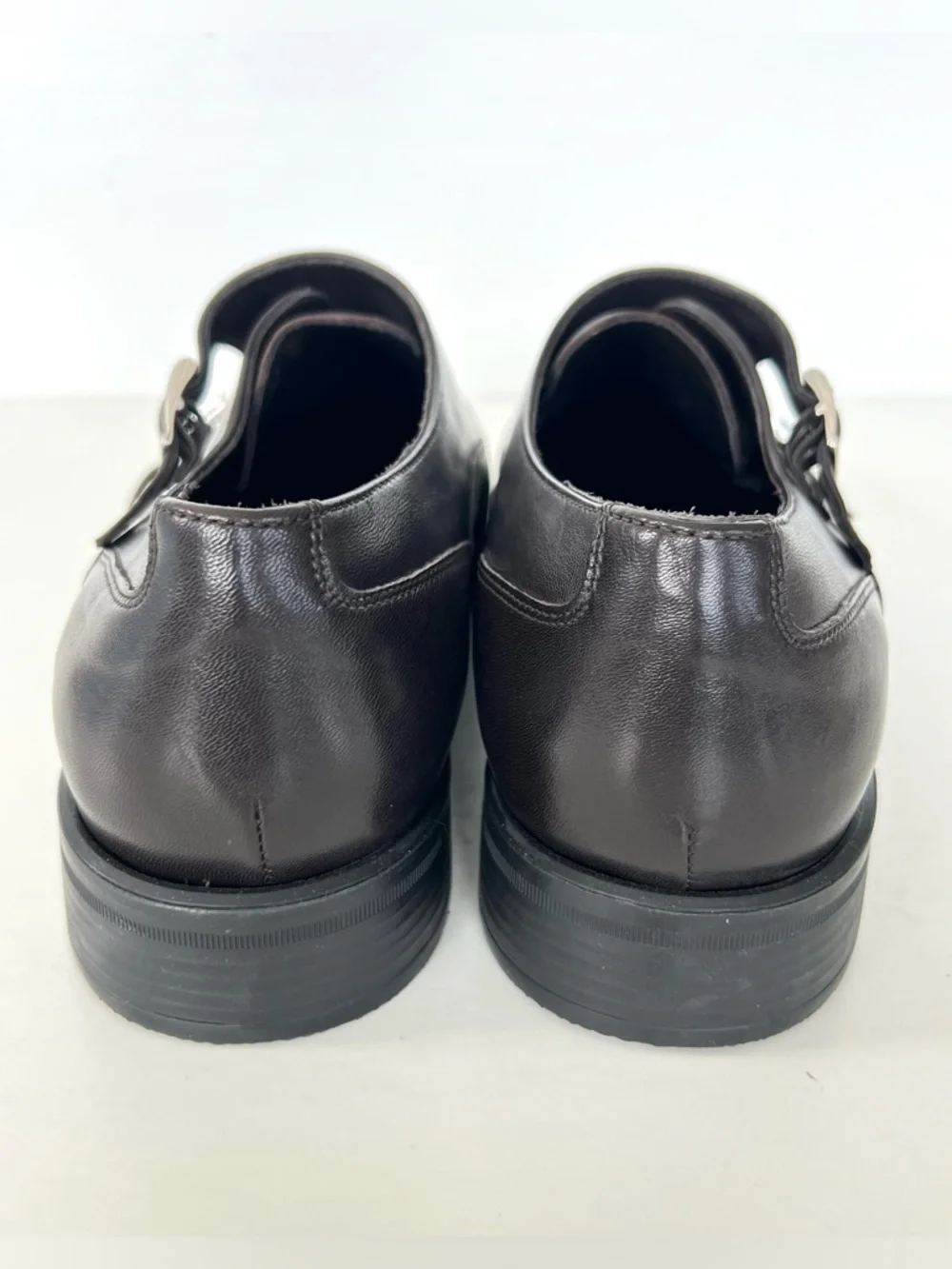 BRUNO MAGLI Paro Dark Brown Structured Buckle Strap Dress Shoes Oxford Sz 11 M